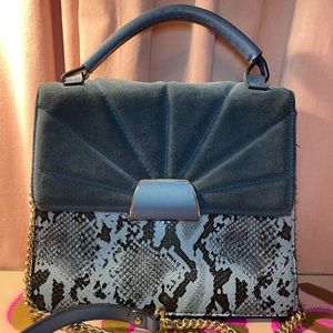Zara Woman Blue Snake Print Bag